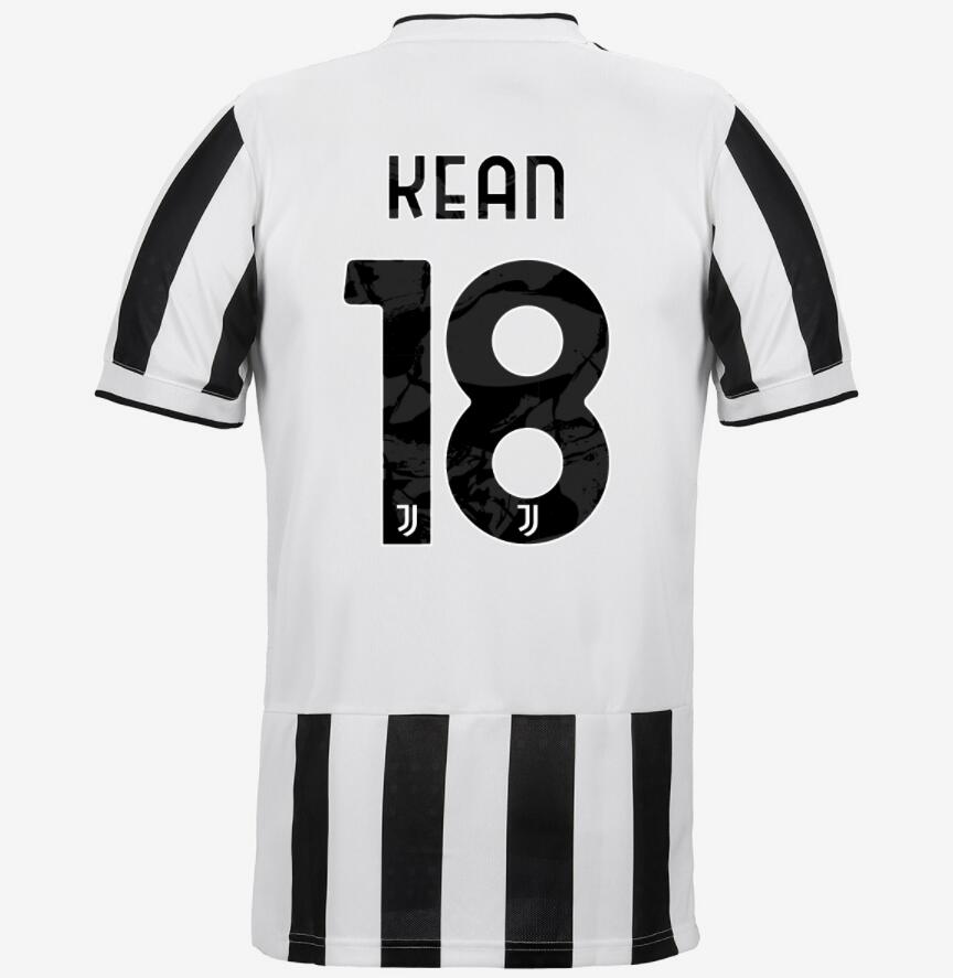 2021/22 Juventus Home Kit Soccer Jersey with KEAN 18 printing